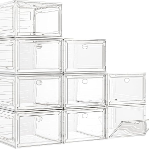 Clear Shoe Storage Boxes Set of 9