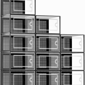 Clear Stackable Shoe Storage Boxes 12 Pack